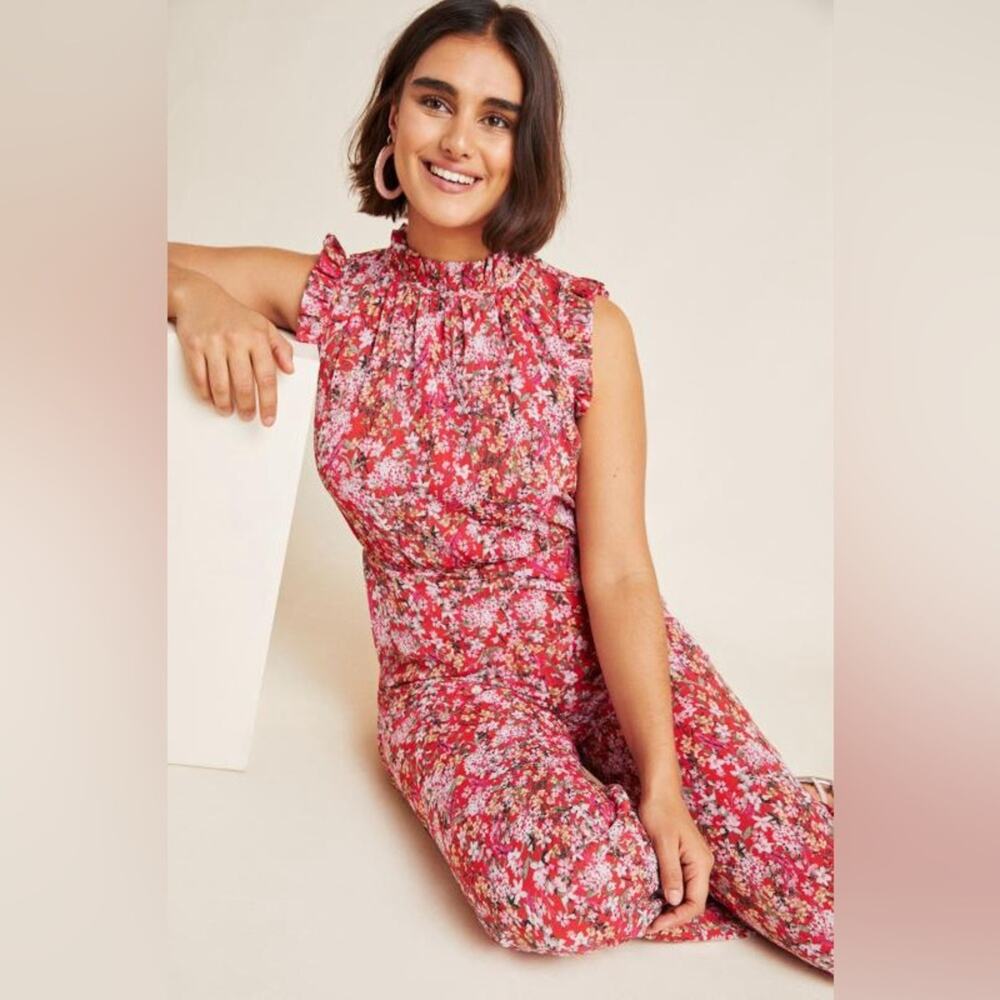 Anthropologie Ali & Jay Troubador It’s You Girl Jumpsuit Pantsuit Red Floral XL